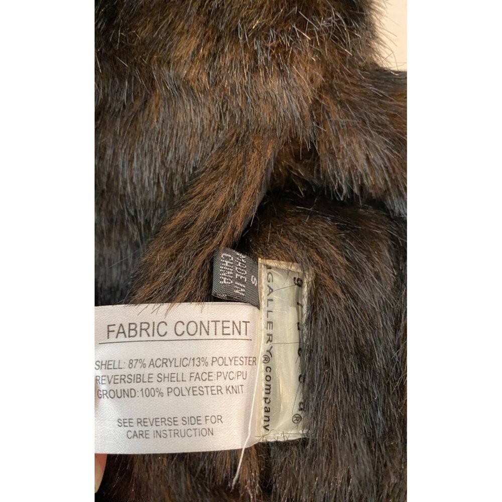Giacca Reversible Faux Fur Vest Womens Brown & Black Large - Picture 5 of 12